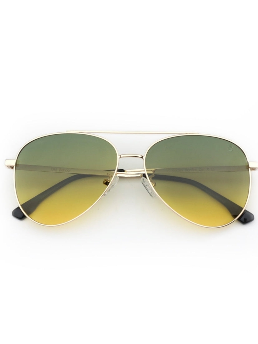 American Bonfire Co. Aviator Sunglasses Old-school Yellow Gold Metal Frame